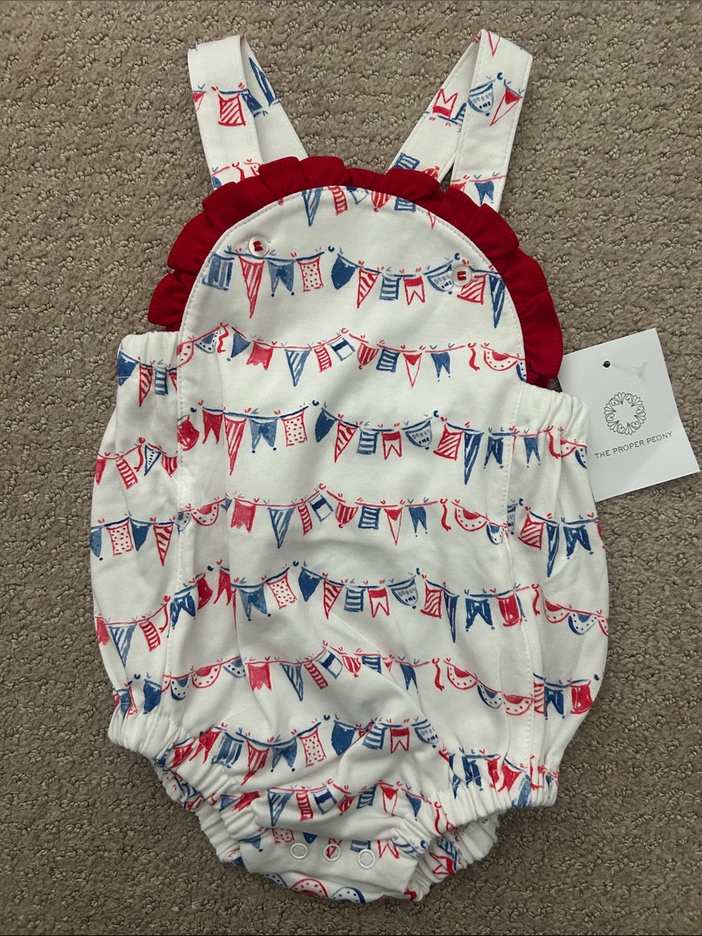 NWT Proper Peony red, white & blue flag bunting bubble